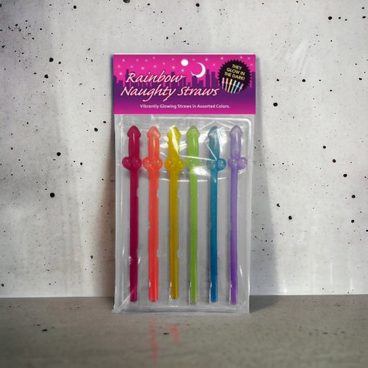 Glow-in-the-Dark Rainbow Naughty Straws