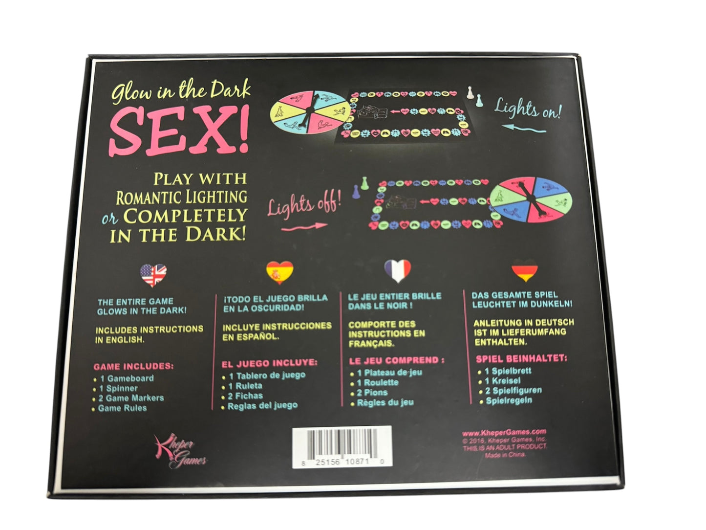 Kheper Games Glow in the dark board game. Best couples game. Best romance game. Best Sex game 